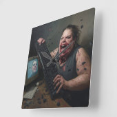 Rage Error: System Failure - Ctrl Alt Delirium スクエア壁時計 (傾斜)