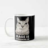 Rage Is Consuming Me Angry Cat Meme Sarcasm Funny コーヒーマグカップ (左)