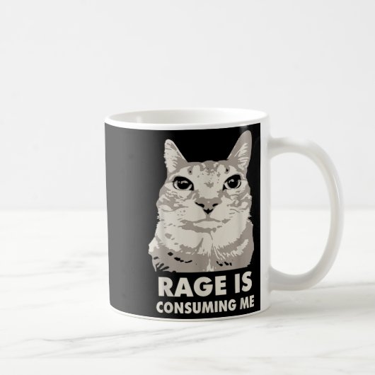Rage Is Consuming Me Angry Cat Meme Sarcasm Funny コーヒーマグカップ (右)