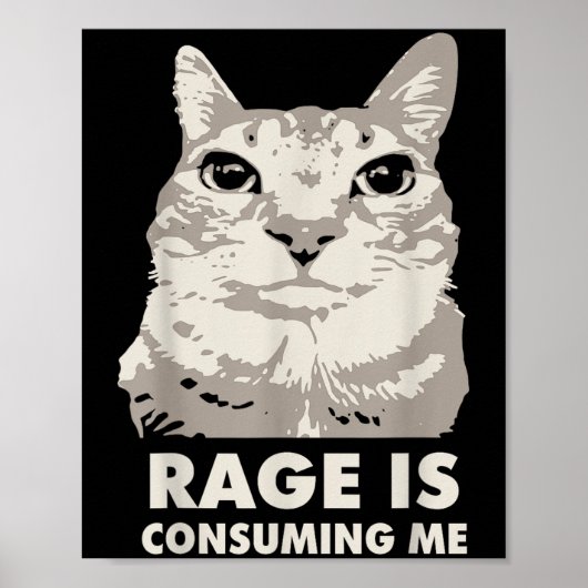Rage Is Consuming Me Angry Cat Meme Sarcasm Funny  ポスター (正面)