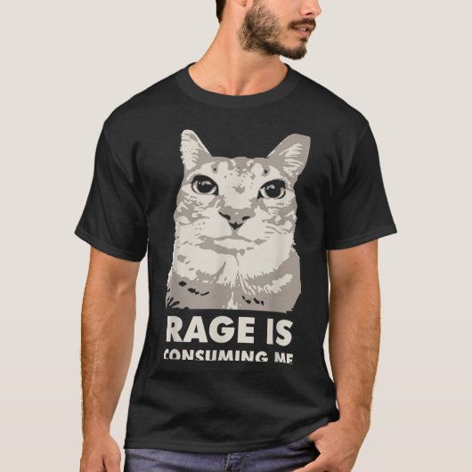 Rage Is Consuming Me Angry Cat Meme Sarcasm Funny Tシャツ (正面)