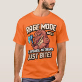 Rage Mode Maxed - Pixel Art Komodo Dragon Warrior Tシャツ (正面)