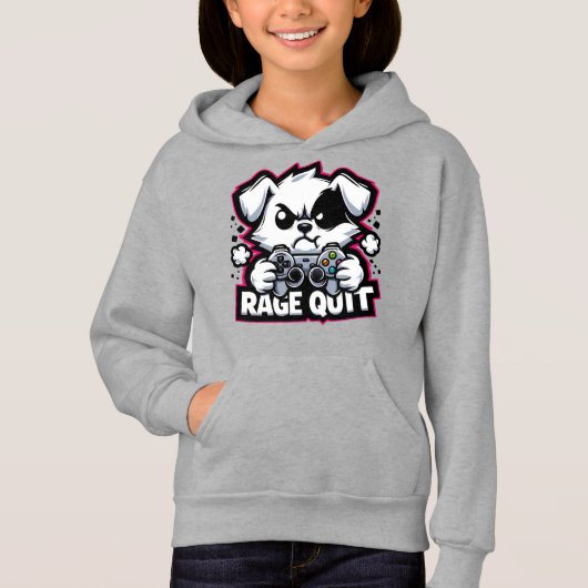 Rage Quit ゲーミングドッグTシャツ - 面白いゲーマーへのギフト (正面)