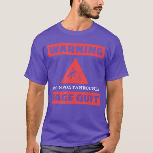 Rage Quit Gamer s for Men Funny Gaming Gifts Warni Tシャツ (正面)