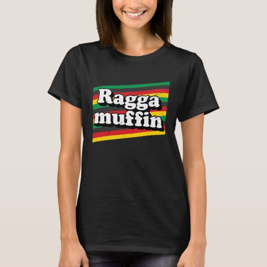 Raggamuffin Rasta  Jamaica Roots Rastafarian Regga Tシャツ (正面)