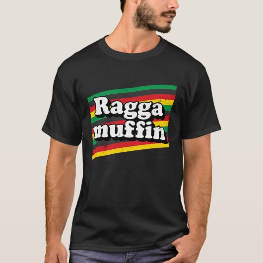 Raggamuffin Rasta Jamaica Roots Rastafarian Regga Tシャツ (正面)