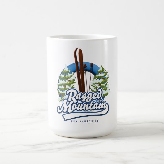 Ragged Mountain New Hampshireスキーロゴ コーヒーマグカップ (中央)