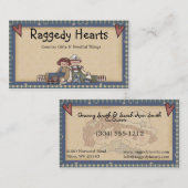 Raggedyハート初期のカントリー名刺 名刺 (正面/裏面)