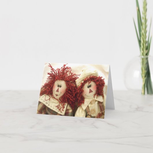 Raggedy人形のメッセージカード カード (正面)