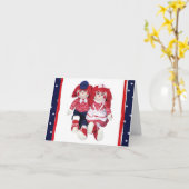 Raggedy相棒のメッセージカード カード (黄色い花)