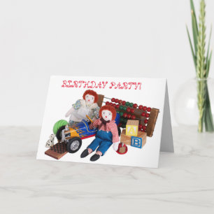 Raggedy Any Toys男の子の誕生日幼児 招待状