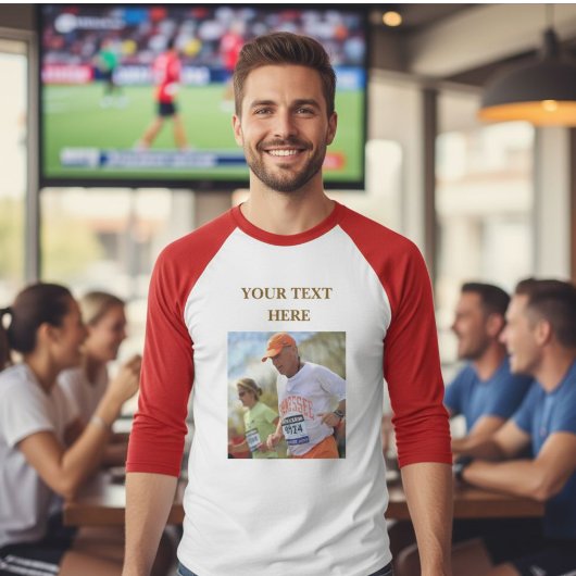 Raglan Baseball T-Shirt, Custom Text, photo Tシャツ