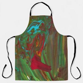 Rags To Riches 1 Bold Red Green Abstract Apron エプロン