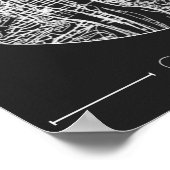 rague Charcoal City Map Poster – Minimal Wall Art ポスター (角)