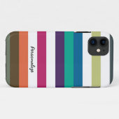 Raibowのガーリーなはっきりしたな大きい横のストライプおよび一流 Case-Mate iPhoneケース (裏面(横))