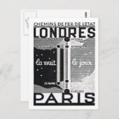Rail poster London to Paris ポストカード (正面/裏面)