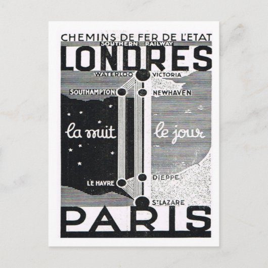 Rail poster London to Paris ポストカード (正面)