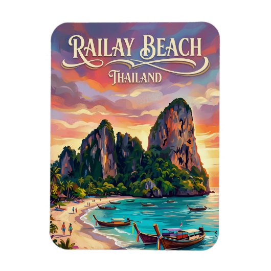 Railay Beach Thailand マグネット (縦)