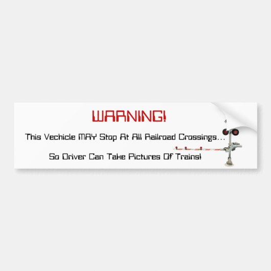 Railfan車の警告 バンパーステッカー (正面)