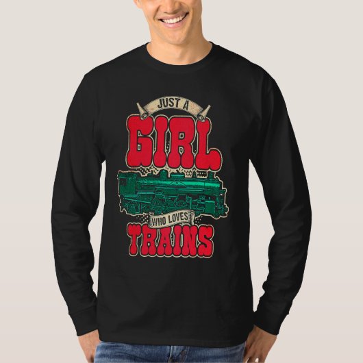 Railfan Train Fan Model Railroad Love Female Girl  Tシャツ (正面)