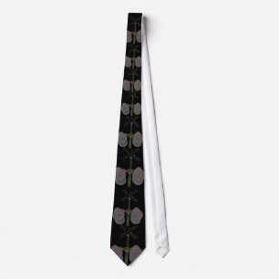 Railroad Crossing Sign Necktie, Unique Art Design ネクタイ