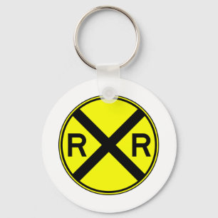 Railroad Crossing Warning Street Sign Train キーホルダー