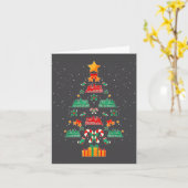 Railroad Train Locomotive Old Train Christmas Tree カード (黄色い花)