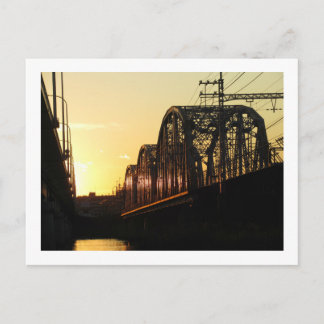 Railway Bridge at Sunset: Horikiri, Tokyo ポストカード
