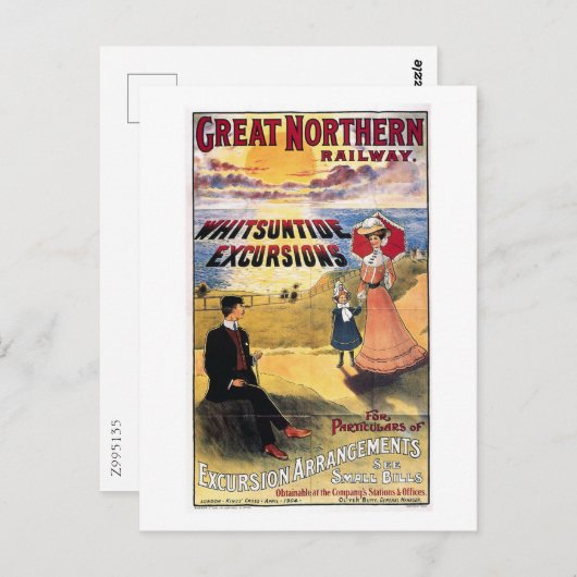 Railway Excursion(鉄道旅行),英国,素晴らしイギリス,ヴィンテージ ポストカード (正面/裏面)