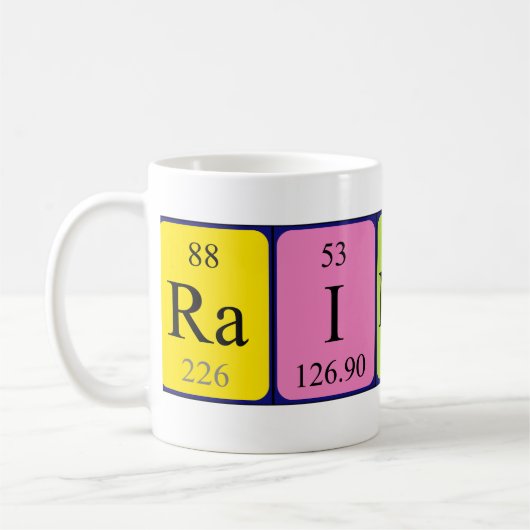 Raimondo定期的なテーブル名mug コーヒーマグカップ (左)