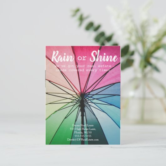 Rainクライアントの紹介実在不動産マーケティング販売 ポストカード (スタンド正面)