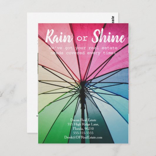 Rainクライアントの紹介実在不動産マーケティング販売 ポストカード (正面/裏面)