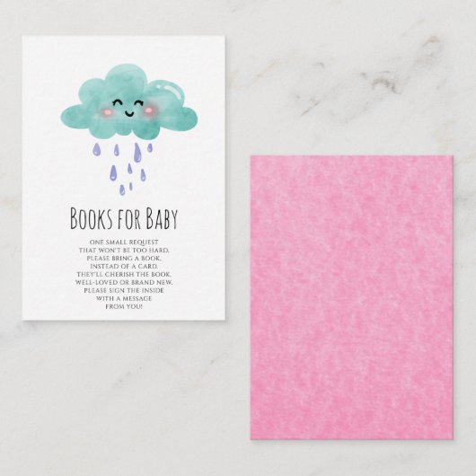 Rain Cloud Books for Baby Girl エンクロージャーカード (正面/裏面)