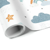 Rain Clouds and Rainbows Baby Shower ラッピングペーパー (ロールコーナー)