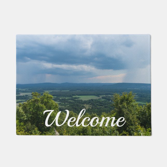 Rain Coming To Petit Jean Welcome Doormat ドアマット (正面)