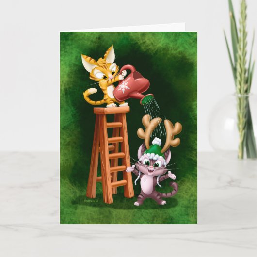RAIN DEER CATS (semi-gloss) by Jeff Willis Art カード (正面)