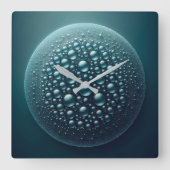 rain droplets スクエア壁時計 (正面)