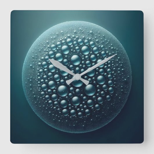 rain droplets スクエア壁時計 (正面)