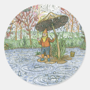 Rain Gnomeシール ラウンドシール