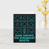 Rain Grows The Strongest Roots Resilience Motivati カード (黄色い花)