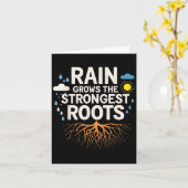 Rain Grows The Strongest Roots Resilience Motivati カード (黄色い花)