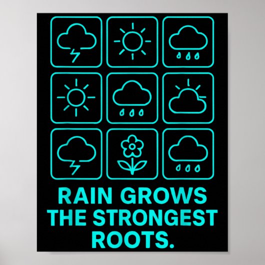 Rain Grows The Strongest Roots Resilience Motivati ポスター (正面)