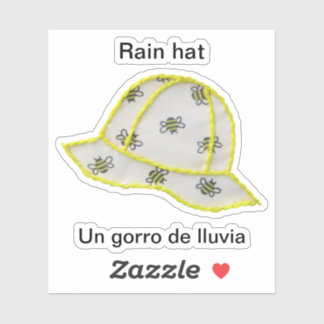 Rain hat/Un gorro de lluviaステッカー シール