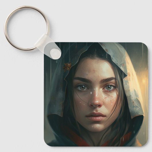 Rain hood girl キーホルダー (正面)