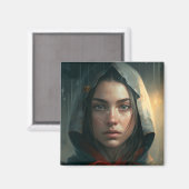 Rain hood girl マグネット (正面/裏面)