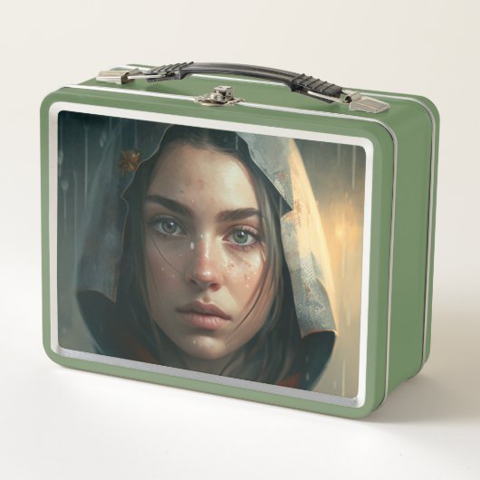 Rain hood girl メタルランチボックス (正面)