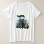 Rain Mouse |  プラスサイズTシャツ (デザイン正面)