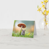 Rain Noteカードにマウスを入れる カード (黄色い花)