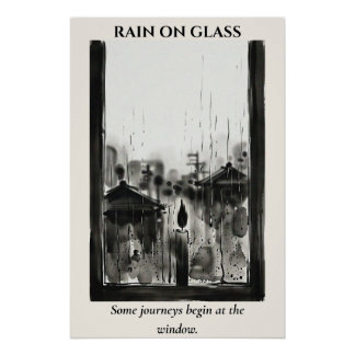Rain on Glass — 墨絵インクウォッシュ ポスター