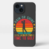 Rain Or Shine Time To Golf iPhoneケース (裏面)